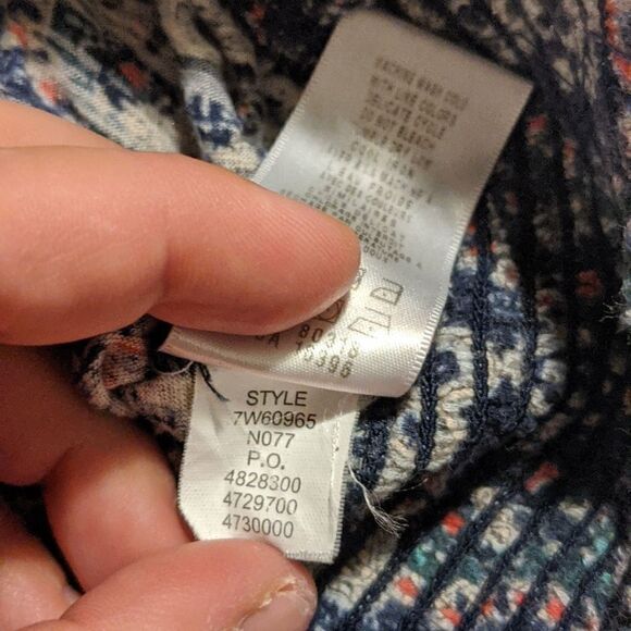 LIVE in love soft top 3/4 sleeve Paisley boho shirt scoop Medium M Lucky Brand - Picture 11 of 12